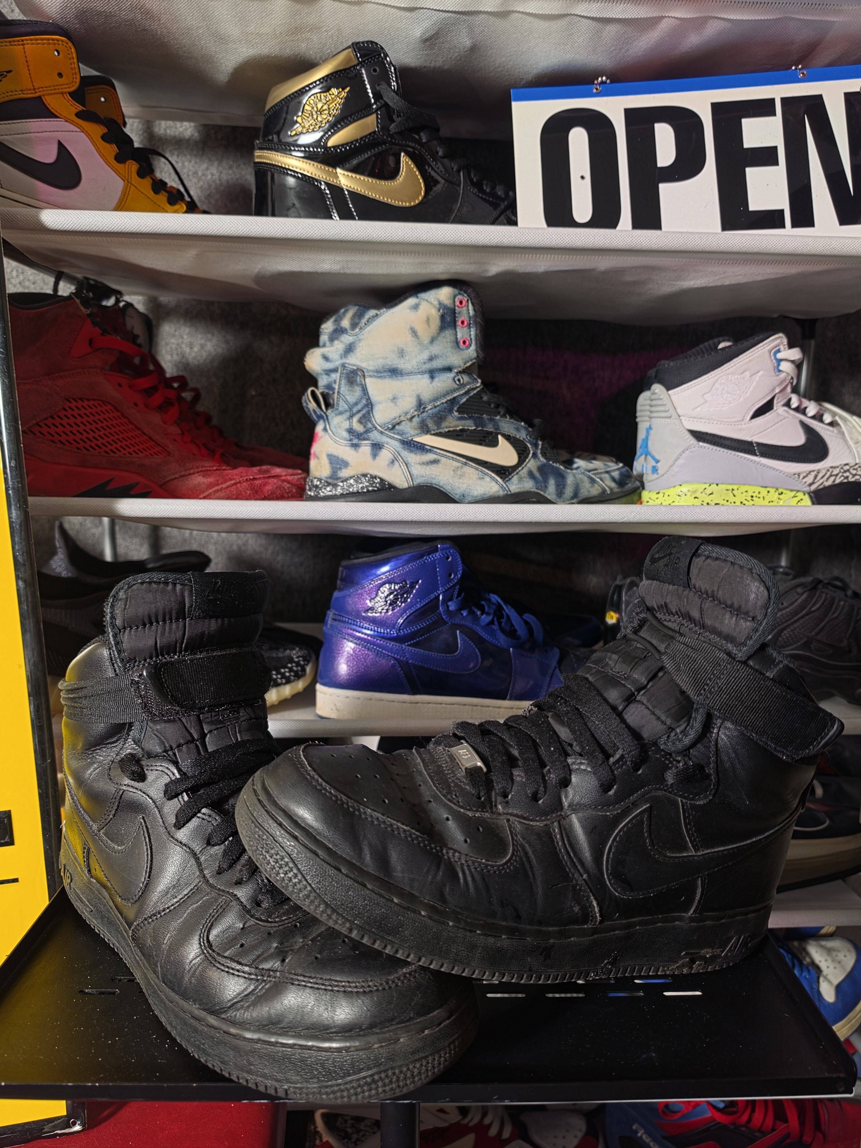 Worn! Nike Af1 Hi Men Size 10.5 Black High-Top Athletic Shoes